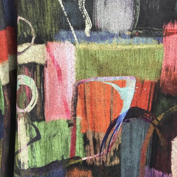 Jess & Jane Barcelona Tunic Top Long Sleeve Abstract Art to Wear Colorful Medium - Picture 6 of 8